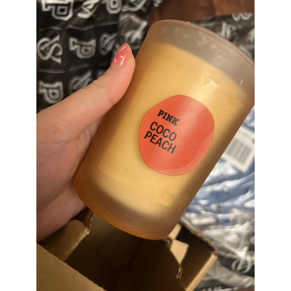 VICTORIAS SECRET PINK COCO PEACH SCENTED CANDLE 6.3 oz New